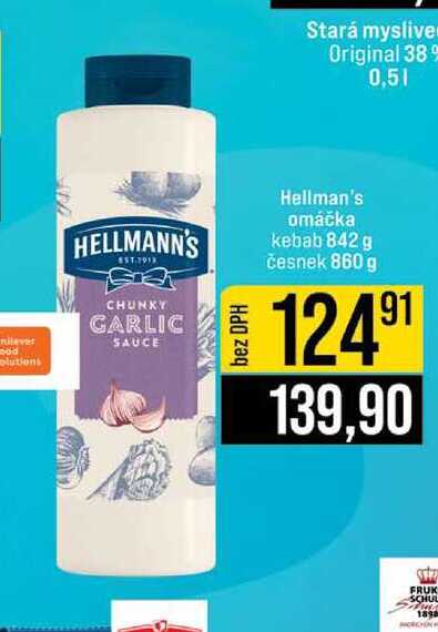 Hellman's omáčka kebab 842 g česnek 860 g