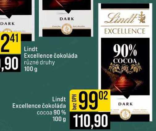 Lindt Excellence čokoláda cocoa 90% 100 g