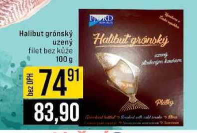 Halibut grónský uzený filet bez kůže 100 g 