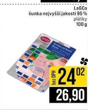 Le&Co šunka nejvyšší jakosti 95% plátky 100 g 
