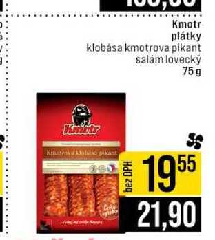 Kmotr plátky klobása kmotrova pikant salám lovecký 75g 