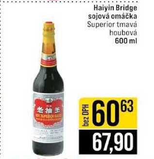 Haiyin Bridge sojová omáčka Superior tmavá houbová 600 ml 