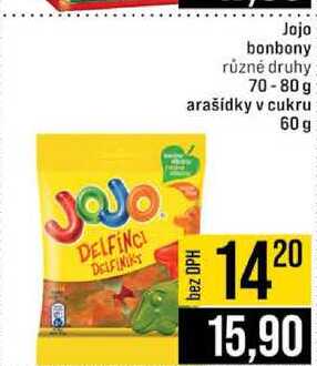 Jojo bonbony různé druhy 70-80 g arašídky v cukru 60 g 