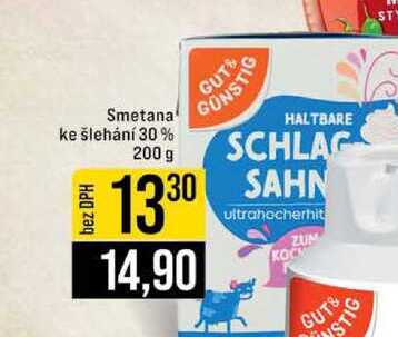 Smetana ke šlehání 30 % 200 g