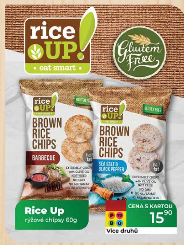 Rice Up rýžové chipsy 60g  