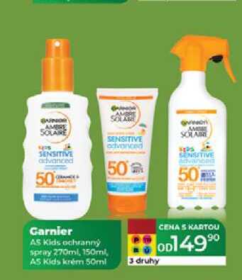 Garnier AS Kids ochranný spray 270ml, 150ml, A5 Kids krém 50ml  