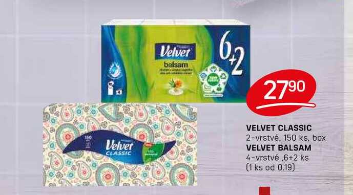 VELVET CLASSIC 2-vrstvé, 150 ks