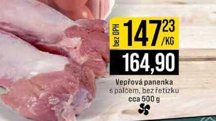 Vepřová panenka s palcem, bez řetízku cca 500 g 
