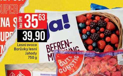 Lesní ovoce Borůvky lesní Jahody 750 g 