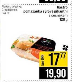 Gastro pomazánka sýrová pikantni s česnekem 120 g 