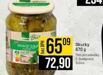 Okurky 670 g 