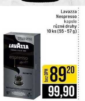 Lavazza Nespresso kapsle různé druhy 10 ks (55-57 g)
