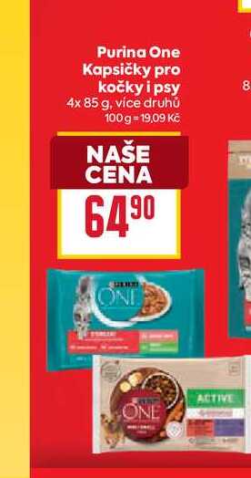 Purina One Kapsičky pro kočky i psy 4x 85 g
