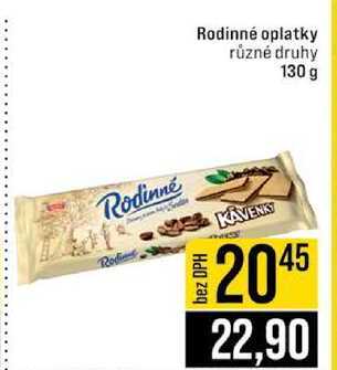 Rodinné oplatky různé druhy 130 g  v akci