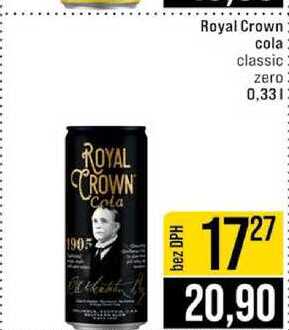 Royal Crown cola classic zero 0,33l