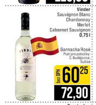 Vinder Sauvignon Blanc Chardonnay Merlot Cabernet Sauvignon 0,75l