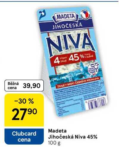 Madeta Jihočeská Niva 45%, 100 g 