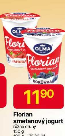 Florian smetanový jogurt různé druhy 150 g 