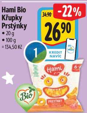 Hami Bio Křupky Prstýnky, 20 g