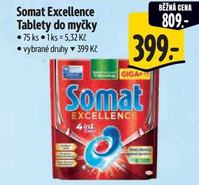 Somat Excellence Tablety do myčky, 75 KS 