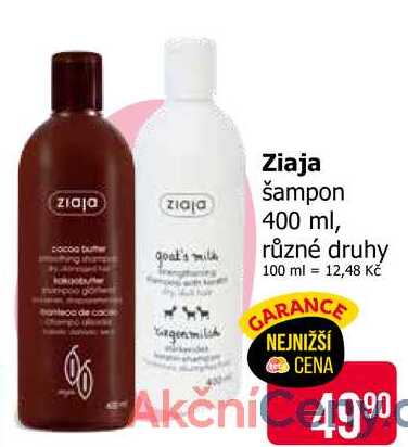 Ziaja šampon 400 ml, různé druhy 