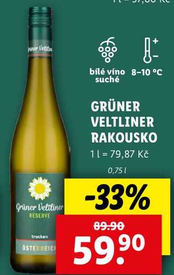 GRÜNER VELTLINER RAKOUSKO, 0,75 l