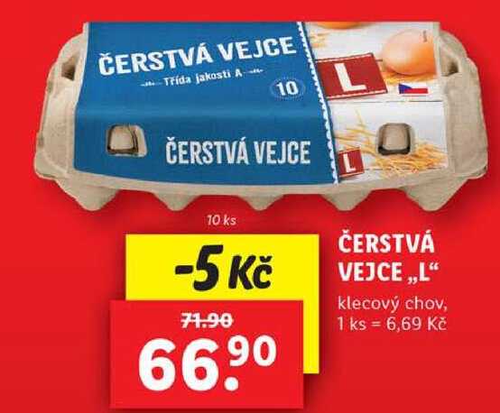 ČERSTVÁ VEJCE ,,L“ klecový chov, 10 ks
