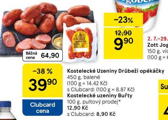 Kostelecké Uzeniny Drůbeží opékáčky, 450 g, balené 