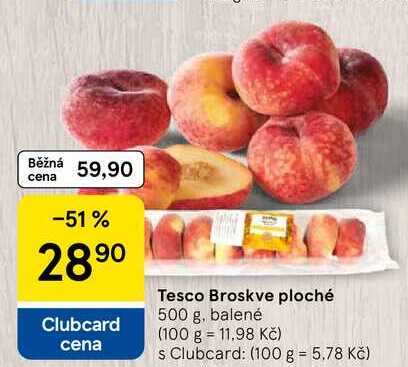 Tesco Broskve ploché, 500 g, balené 