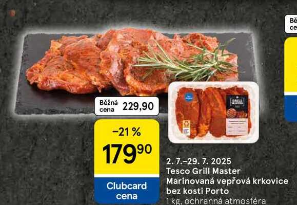 Tesco Grill Master Marinovaná vepřová krkovice bez kosti Porto, 1 kg