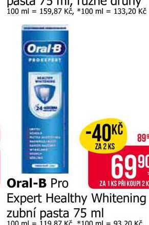 Oral-B Pro Expert Healthy Whitening zubní pasta 75 ml 