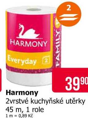 Harmony 2vrstvé kuchyňské utěrky 45 m