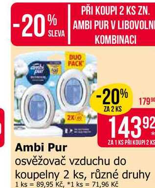 Ambi Pur osvěžovač vzduchu do koupelny 2 ks, různé druhy 