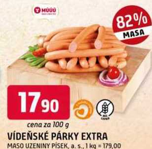 VÍDEŇSKÉ PÁRKY EXTRA 100 g