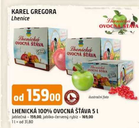 LHENICKÁ 100% OVOCNÁ ŠŤÁVA 5l