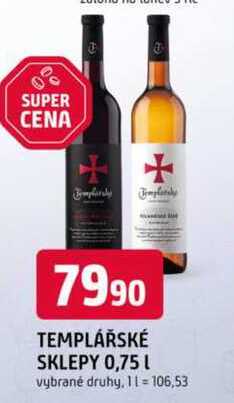 TEMPLÁŘSKÉ SKLEPY 0,75 L 