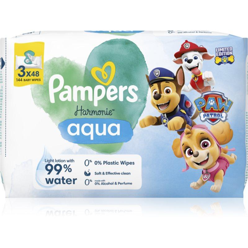 Pampers Harmonie Aqua Paw Patrol vlhčené čisticí ubrousky pro děti 144 ks