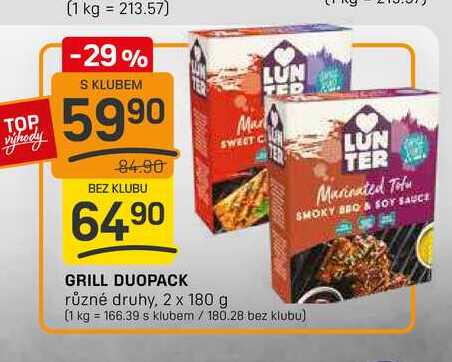 GRILL DUOPACK různé druhy, 2 x 180 g