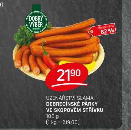 DEBRECÍNSKÉ PÁRKY VE SKOPOVÉM STŘÍVKU 100g