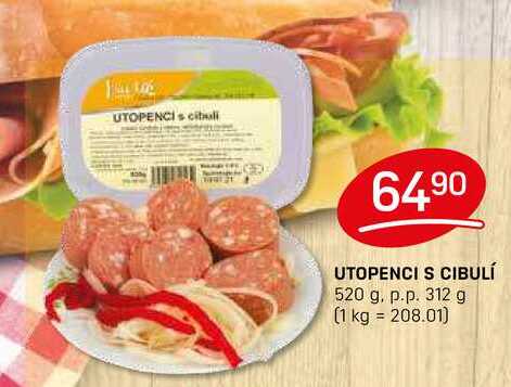 UTOPENCI S CIBULÍ 520 g. p.p. 312 g 
