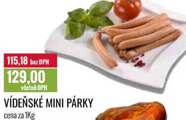 VÍDEŇSKÉ MINI PÁRKY cena za 1Kg 