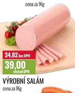 VÝROBNÍ SALÁM cena za 1Kg 