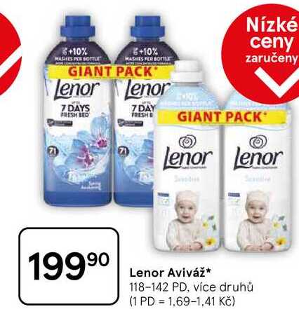 Lenor Aviváž, 118-142 PD, více druhů 