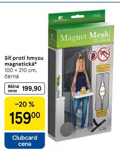 Síť proti hmyzu magnetická, 100 x 210 cm, černá  
