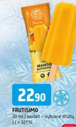 Frutisimo 70 ml sorbet vybrané druhy