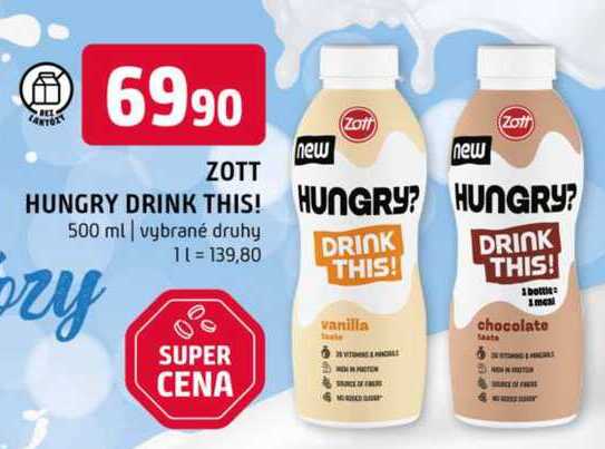 Zott hungry drink this 500 ml vybrané druhy 