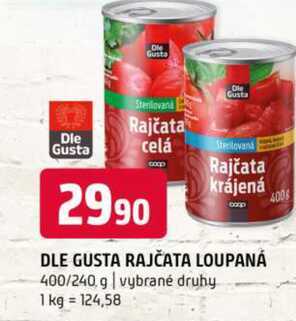 Dle gusta rajčata loupaná 400/240 g vybrané druhy 