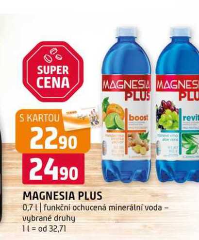 Magnesia plus 0,7l funkční ochucená minerální voda vybrané druhy 