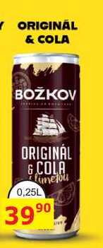 BOZKOV ORIGINÁL & COLA 0,25l míchaný drink