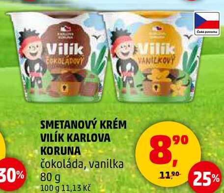 SMETANOVÝ KRÉM VILÍK KARLOVA KORUNA čokoláda, 80 g 